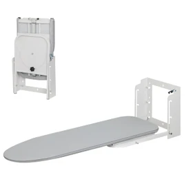 Zoes Homeware Wall Mounted Ironing Board, 180 Rotation, Space-Saving Fold Down, 36" x 12", Silver
