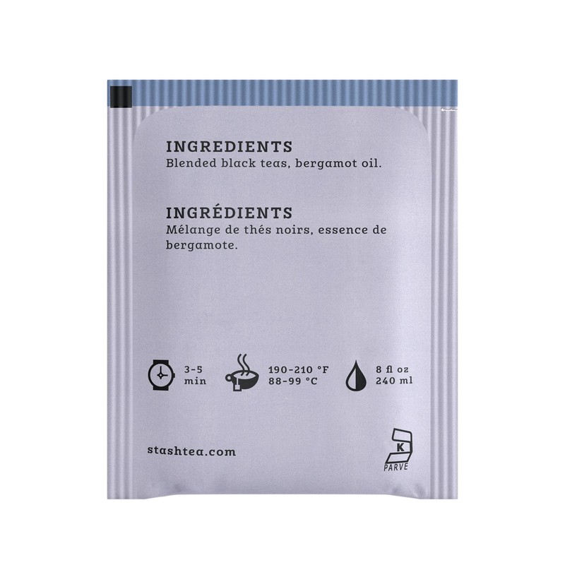 Stash Tea Earl Grey Black Tea - Caffeinated, Non-GMO Project