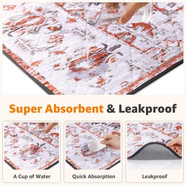 LOOBANI Reusable Pee Pads for Dogs, 2 Pack Super Absorbent Washable Puppy Pee Pads, Waterproof Non-Slip Whelping Pad for Floor Playpen Crate Couch-36 x41 (Red-Orange)