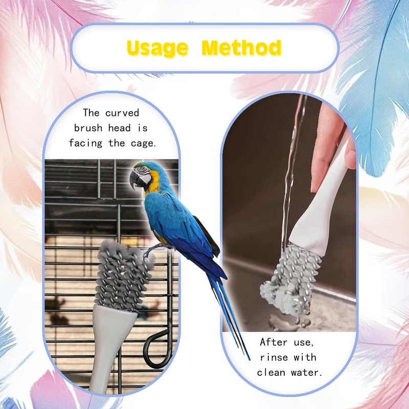 Tovyzalg 2-in-1 Bird Cage Cleaning Brush & Poop Remover with