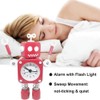 Diskary Robot Alarm Clock,Stainless Metal Non-Ticking Wake-up Clock with Flashing
