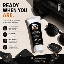 Scalp Sunscreen SPF 30, Mattifying Gel for Bald Men, Fragrance Free