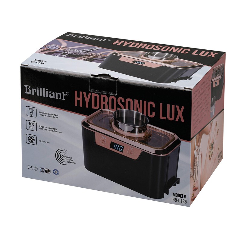 Brilliant HydroSonic LUX-BM Ultrasonic Cleaner, Black