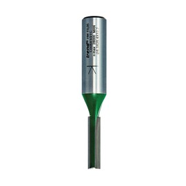 Trend CraftPro Straight Two Flute Router Cutter Bit, 1/2 Inch Shank, 6.3mm Cut Diameter & 25.4mm Cut Length, Tungsten Carbide Tipped, C008X1/2TC