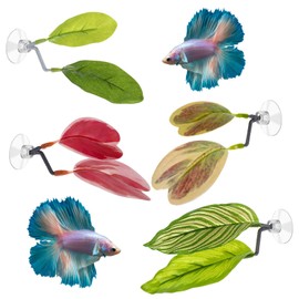 YBEATY 4 Pcs Betta Bed Leaf Hammock Plant Leaf Pad Improves Betta's Health by Simulating The Natural Habitat for Betta Fish Rest Aquarium Plant Ornaments Fish Tank Decorations