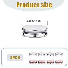 8pcs Hijab Magnetic Pins, Multi-Purpose Magnetic Scarf Clip no Snag Muslim Hijab Race Bib Magnets Scarf Magnetic Clasp Button Strong Magnetic Pinless Brooch for Women Cloth Accessories(Pink, Silver)