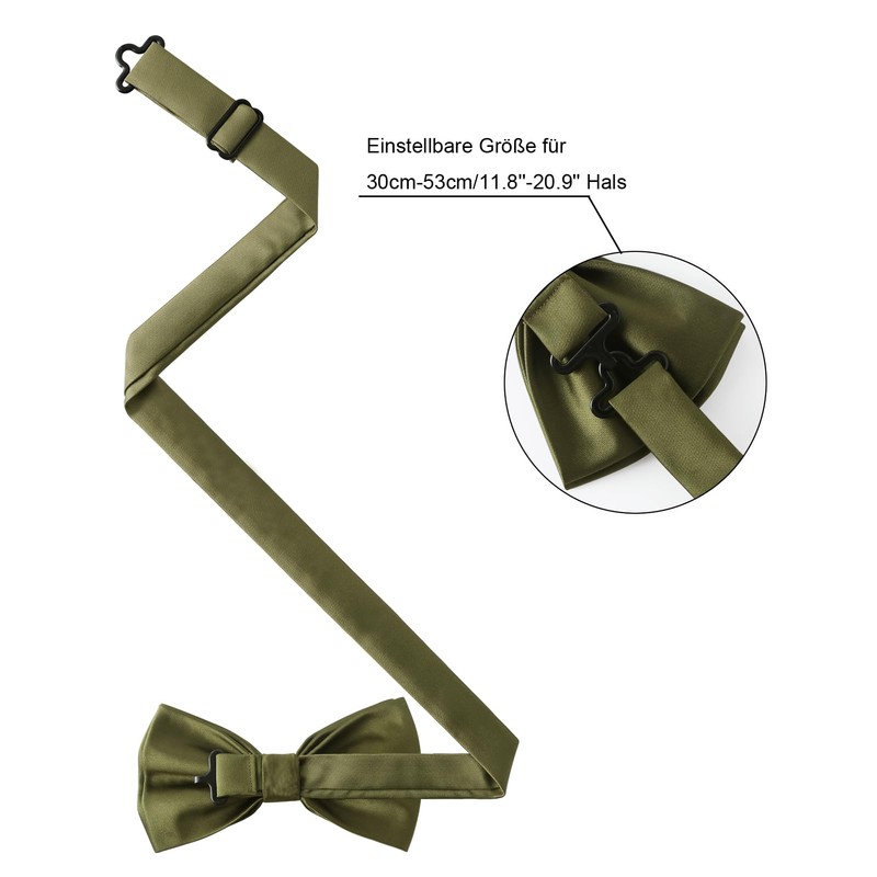 HOULIFE Men's Bow Tie Set - Adjustable Satin Polyester Bow
