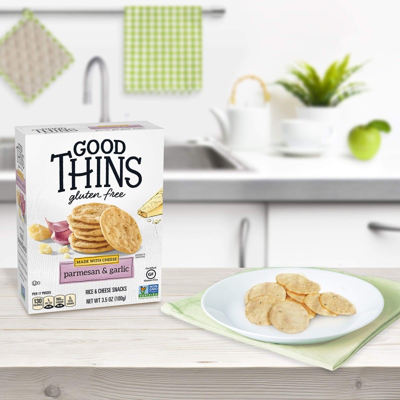 Good Thins Parmesan & Garlic Rice & Cheese Snacks Gluten
