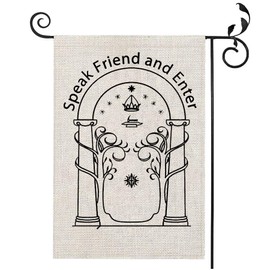 PXTIDY Speak Friend And Enter Garden Flag Hobbit Signboard Home Decor Farmhouse Decoration Yard Flag Gift for Lord Ring Hobbit Fans