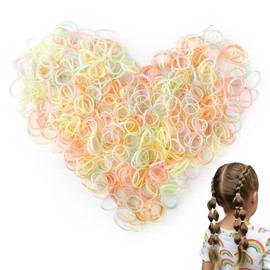 500 Pcs ice cream colors Thin Hair Elastics, Small Elastic Bands for Girls Hair, Mini Rubber Bands for Kids Braids & Wedding Hairstyles, Strong Hold Hair Bands