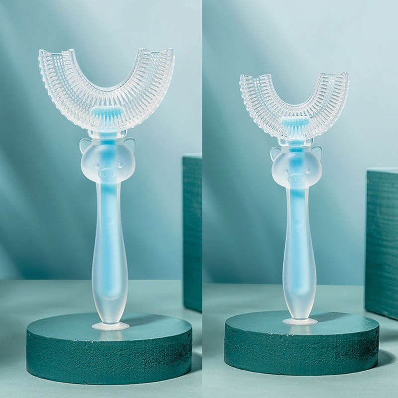 2 Pcs Kids U Shaped Toothbrush 360° Oral Teeth Cleaning