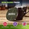 4 x Boxed Round Coasters - Name Hanna Camouflage Army