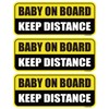 GEEKBEAR Baby on Board Car Magnet (3 Pack) - Rectangular
