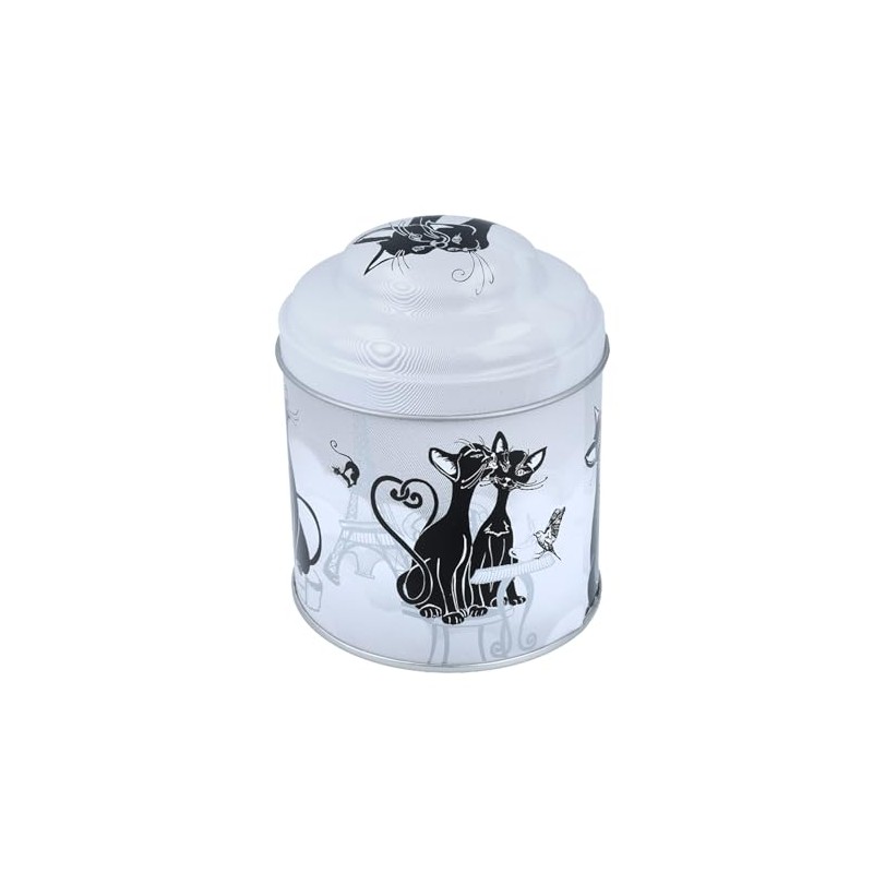 CARMANI - Printed with Crazy Cats Motif Small Metal Tin