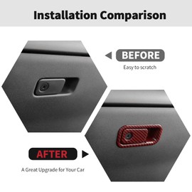 RT-TCZ Co-Pilot Locker Switch Button Cover Trim Decoration Interior Accessories for Ford Mustang 2024 2025 (Red Carbon Fiber)