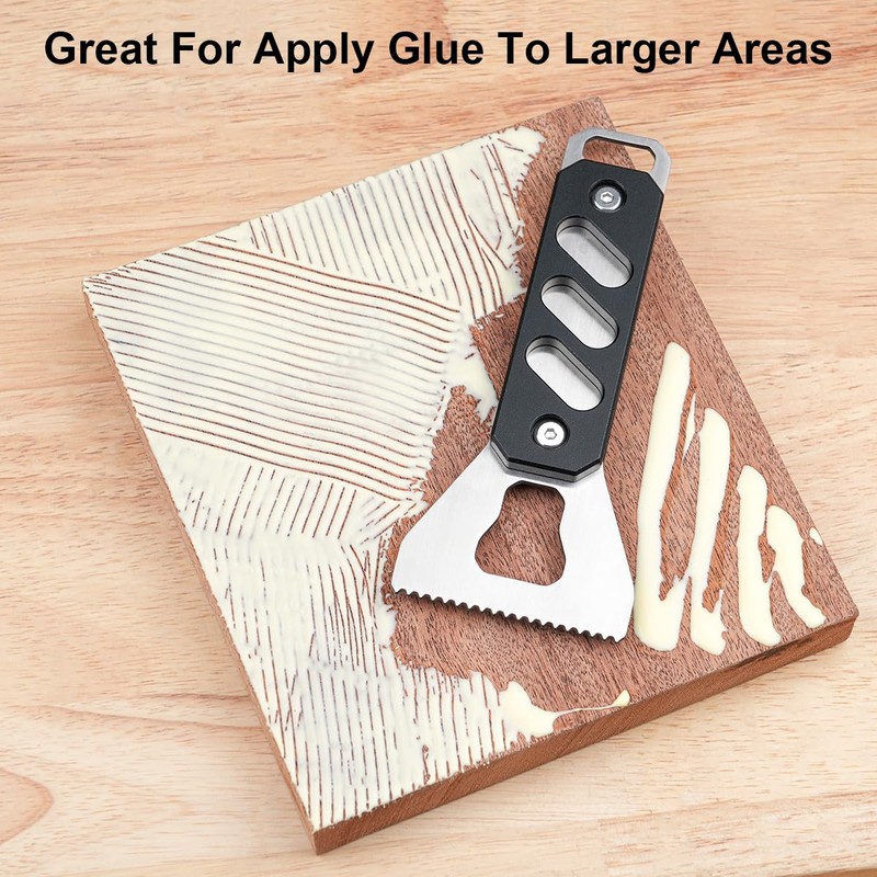 TOOLCOOL Stainless Steel Wood Glue Applicator Glue Spreader Notched Adhesive