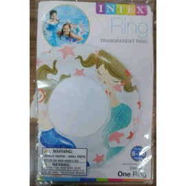 Intex Kids Inflatable Transparent Swim Ring - Mermaids, 24 inch