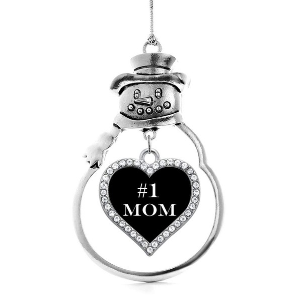 Inspired Silver - #1 Mom Silver Christmas Ornament - Open