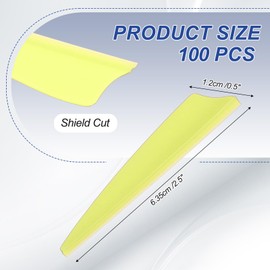 PATIKIL Arrows Vanes, 100 Pack 2.5 Inch Arrow Fletching Archery Arrow Feather Shield Fletch for DIY Target Shooting, Yellow