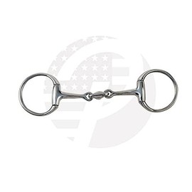 RIDING GEARS EGGBUTT Snaffle Horse Bits Double Jointed Horse Bit with Oval Link Stainless (4.25 INCH)