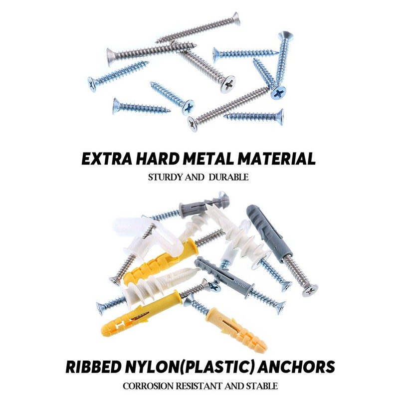 Glarks 212Pcs Phillips Flat Head Self Tapping Screws and Ribbed