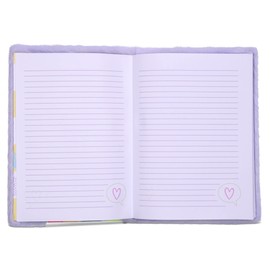 iscream Plush Fur Glittery Embroidered Accent Lined-Page 8.5" Journal - Do Not Disturb