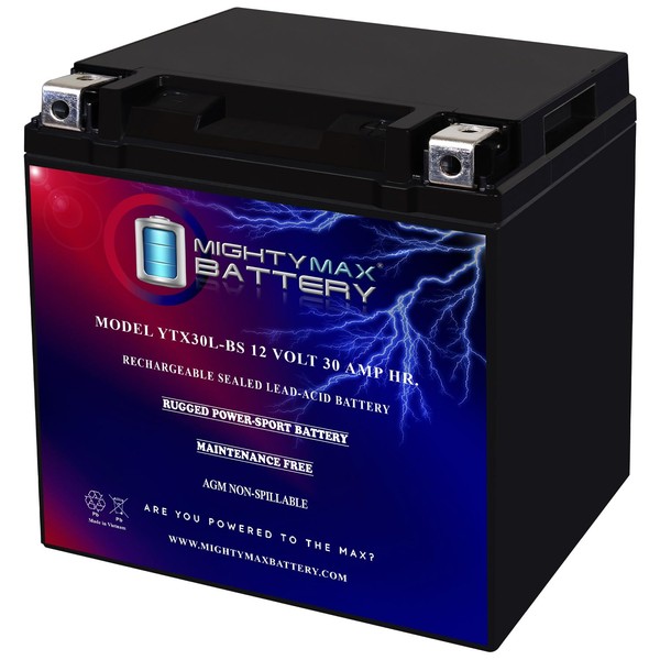 Mighty Max Battery YTX30L-BS 12V 30AH Replacement Battery Compatible with