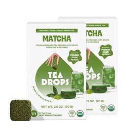 Tea Drops Caja de té orgánico ligeramente endulzada a granel  Té verde matcha  Juego de regalo de bebidas de té instantáneo sin bolsa  Incluye polvo  