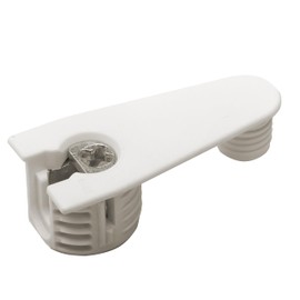 25 Pack Titus System 6 Cam Connector for 19mm Panel, with Ridge (Drop-in), Cam Lock Nut Furniture Fastener, Furniture Connecting Cam Fittings in White Finish, Outrigger Version, R017WHT