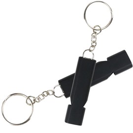 Qtopun Emergency Survival Whistle, 12 Packs Outdoor Loudest Aluminum Whistles Double Tubes Slim Rescue Whistle for Swimming Training Camping Hiking, Hunting, Boating (Black)