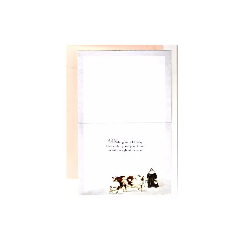 Christmas Cards Cow Nun Church Snow Calf Lang Box of