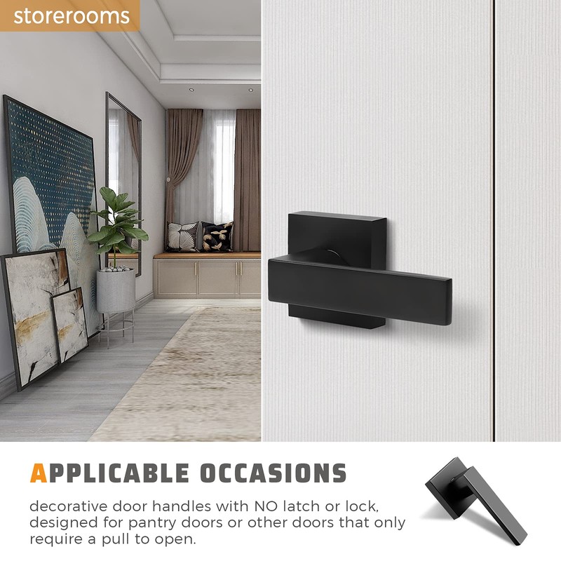 KNOBWELL 6 Pack Heavy Duty Dummy Door Handle Door Leversets,