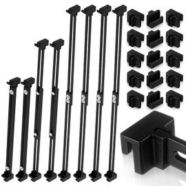 Humyoun 24 Pcs Metal Adjustable File Cabinet Rails Set Include 16 Hanging File Rail Clips 8 Cabinet Dividers Bars Suitable for Cabinets with Drawer Thickness Less Than 1/8 Inch(Black,10-18.5 Inch)