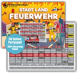 City Country Fire Brigade Volunteer Fireman Gift Puzzle 50 Pages DIN A4 Recycled Paper with Pad