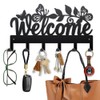 MAYJOYDIY Welcome Key Hooks Metal Butterfly Leaves Coat Rack Wall