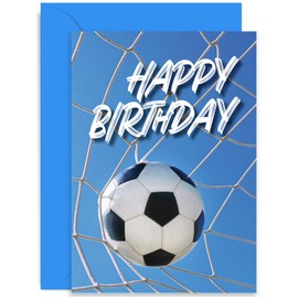 Contemporary Football Birthday Card for Him - Football Birthday card for Boy or Girl - 10th 11th 12th 13th 14th 15th Birthday Card - For Child or Adult | Blank Inside