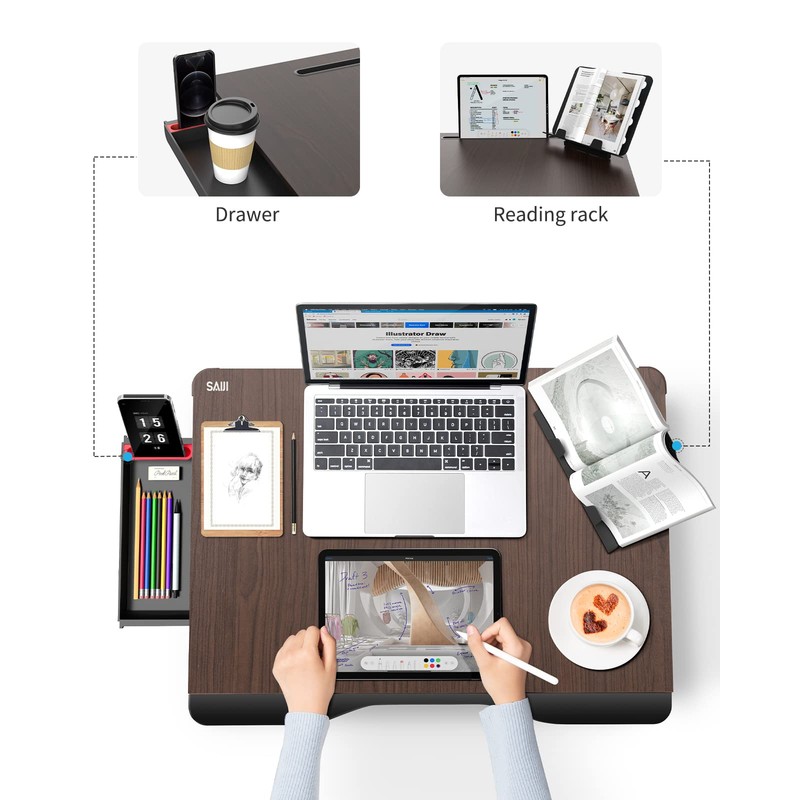 Laptop Desk for Bed, SAIJI XX-Large Foldable Bed Tray Table