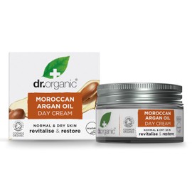 Dr Organic Moroccan Argan Oil Day Cream, for Normal and Dry Skin, Natural, Vegan, Cruelty Free, Paraben and SLS Free, Recycled and Recyclable, Certified Organic, 50 ml