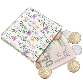 Bolsa de monedero exprimible para cambios, mini monedero, bolsillo para monedero para bolso, Margarita Blanca, Lindo