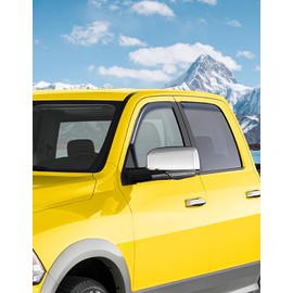 Deejecsun in-Channel Window Rain Guards Fit for Truck Dodge RAM 2009-2018 Crew Cab Mega Cab Extra Durable Window Deflectors Vent Visors Shades Car Accessories Visors Rain Guards