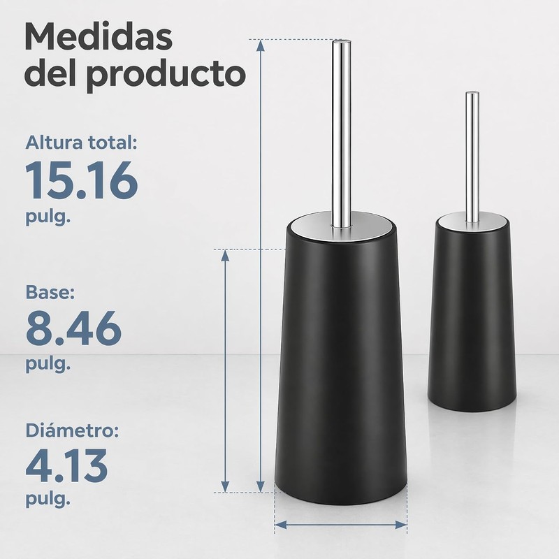 Juego de 2 Escobillas de Inodoro con Soporte y Mango