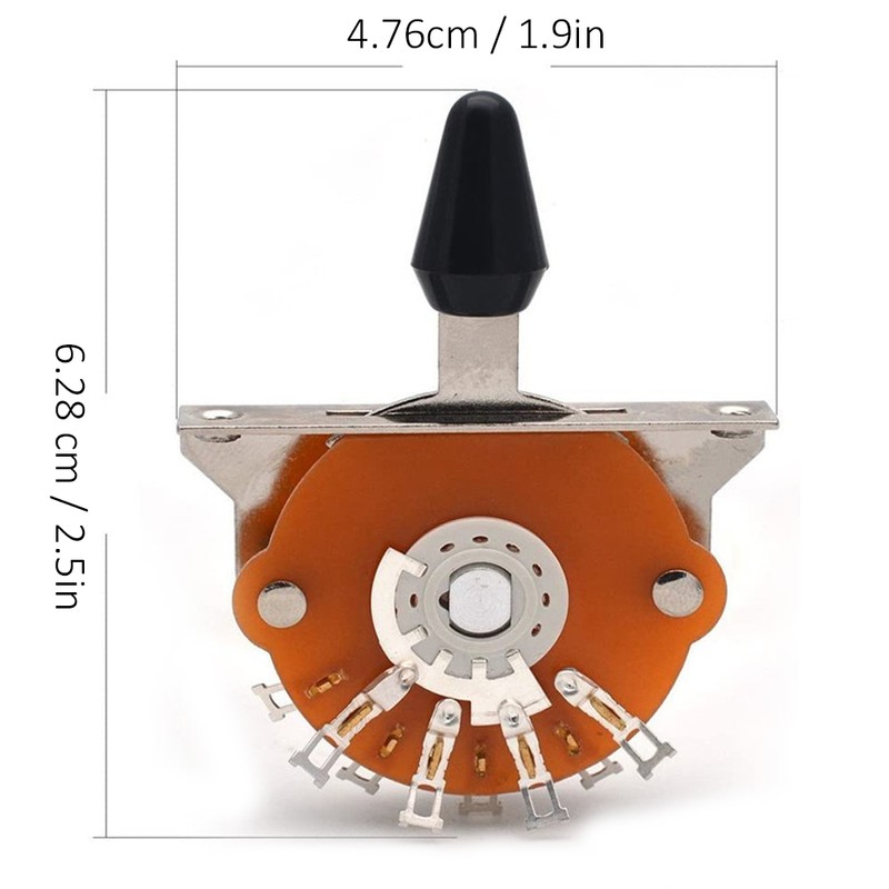 5-Way Electric Guitar Switch Metal Plastic with Screws Musical Instrument
