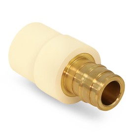 Midline Valve CSDQFG012-OM Expansion PEX x CPVC Adapter Pipe Fitting Lead Free Brass, 1/2"-Single