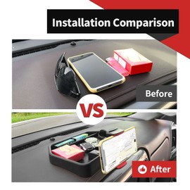 Voodonala for Chevy Silverado Center Console Dash Phone Holder with Storage Tray Compatible with Chevy Silverado/GMC Sierra 2014-2018