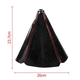 JNNJ Universal Gear Knob Accessories, Automotive Gear Lever Leather Cover, Durable Leather Gear Stick Gaiter, Gear Knob Cover, for Vehicles (Carbon Black)