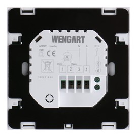 Wengart 24 V Underfloor Heating Thermostat with Touchscreen for Water Underfloor Heating Room Thermostat Digital WG03-1.3 A Flush-Mounted Mounting White Backlight