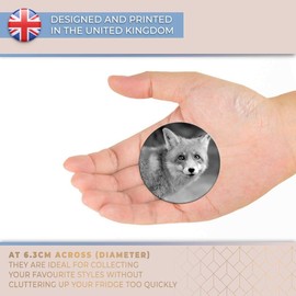 Destination Vinyl ltd Magnet for Refrigerator, Fridge BW - Cute Cheeky Ginger Fox Wild Animals for Office, Cabinet and Whiteboard, Magnetic Stickers, 41265