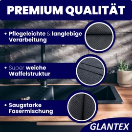 GLANTEX 4 x Waffle Towels - Premium Microfibre Drying Cloth - Super Soft and Absorbent for Car, Glass, Kitchen, Bathroom - Microfibre Cloth 60 x 40 cm, Window Cloth Streak-free and Streak-Free -