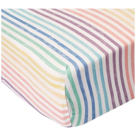 HonestBaby Organic Cotton Fitted Crib Sheet, Rainbow Stripe, One Size