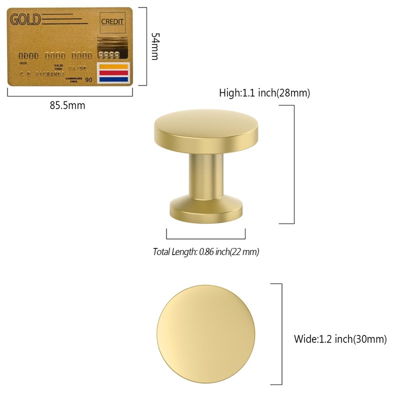 Amerdeco UK0071 Furniture Knobs Antique Brass Cabinet Knobs Drawer Knobs